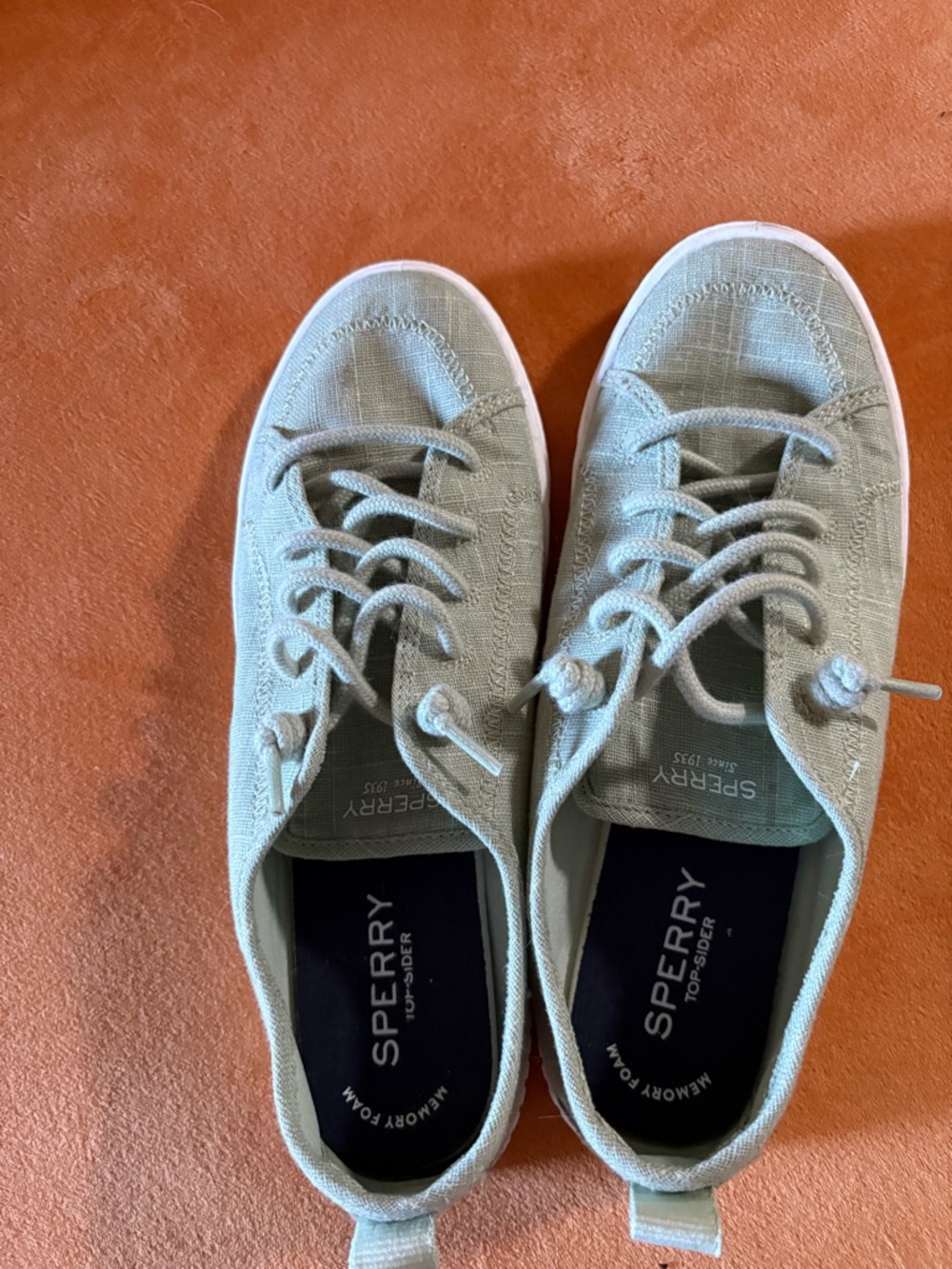 Sperry Mint Green Canvas Low-Top Sneakers